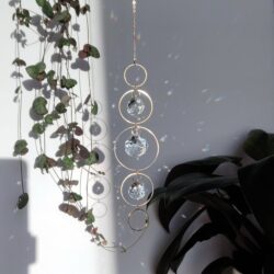 constellation suncatcher in brass & glass crystal