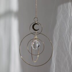 cosmos brass and glass crystal suncatcher
