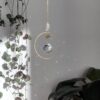 dolce suncatcher in brass, glass crystal, and gems: 50cm 20in, moonstone
