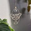 luna moth suncatcher made of wood, brass and glass crystal