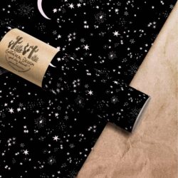 pink night sky wrapping paper sheet: rolled (3 sheets)