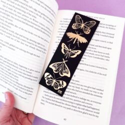 butterfly and moth foil bookmark