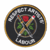 embroidered patch "respect artists' labour"