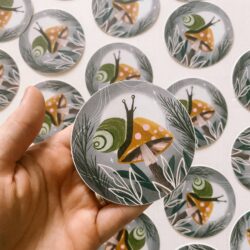 happy snail 3" matte sticker