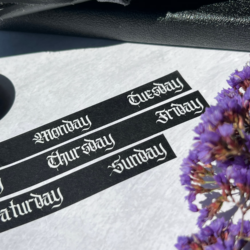 gothic days of the week washi tape